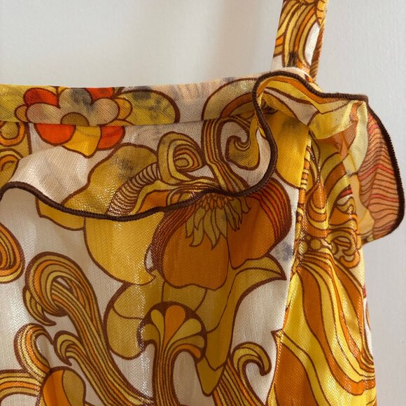 Anna Sui Silk Cocktail Dress, Gold, Size 4 💛 Two-Way Strapless or Babydoll - Picture 11 of 13